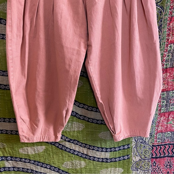 Free People Tuscany Coral Sarina Pleated Barrel Leg Bohemian Trousers Size 8 - Picture 6 of 16